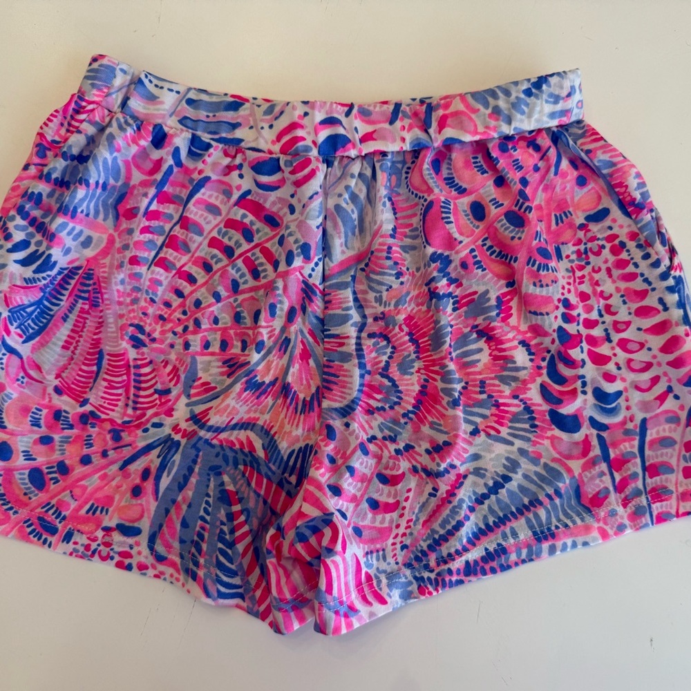 Lilly Pulitzer Girls Pink and Blue Aviette Shorts